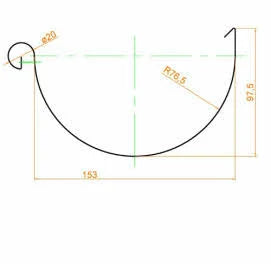 Ronde zinken dakgoot M333 - ZinkenRegenpijpen.nl