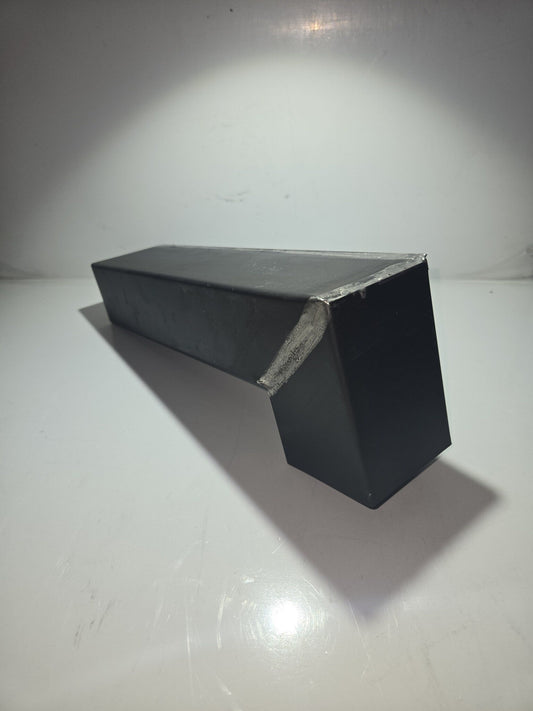 Zwarte vierkante stadsuitloop 60×100 mm naar 100×100 mm ANTHRA-ZINC