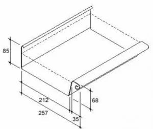Rechthoekige zinken dakgoot B44 - ZinkenRegenpijpen.nl