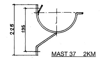 Dakgoot beugels met tapgat en hoeklijnen voor een mastgoot - ZinkenRegenpijpen.nl