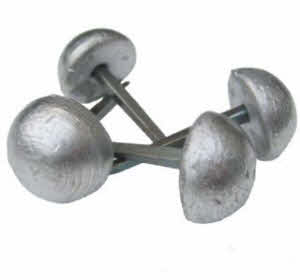 Loden siernagel voor vergaarbak, model bol of rond