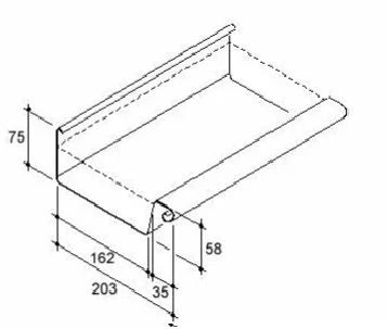 Rechthoekige zinken dakgoot B37 - ZinkenRegenpijpen.nl