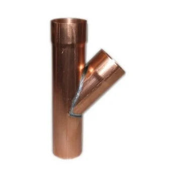koperen T-Stuk voor een ronde buis - ZinkenRegenpijpen.nl