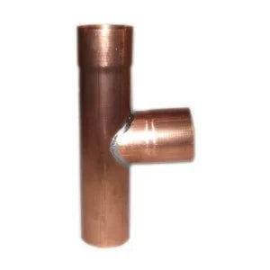 koperen T-Stuk voor een ronde buis - ZinkenRegenpijpen.nl