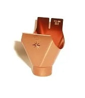 Koperen uitlooptrechter voor mastgoot M280, M333 en M400 - ZinkenRegenpijpen.nl