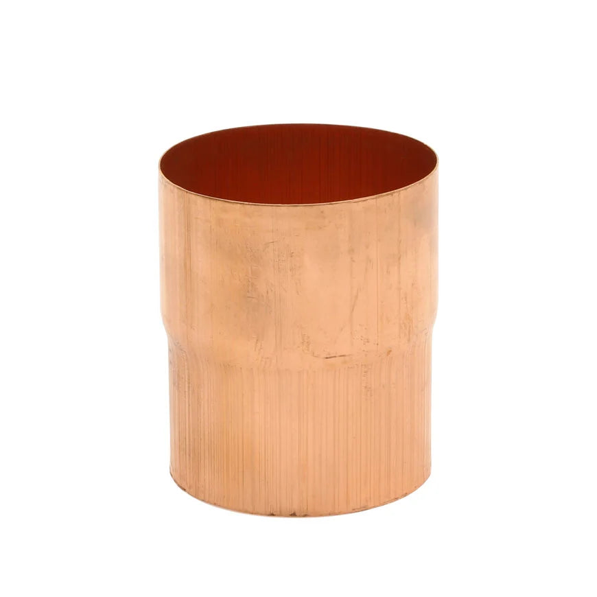 koperen mof voor een ronde buis - ZinkenRegenpijpen.nl