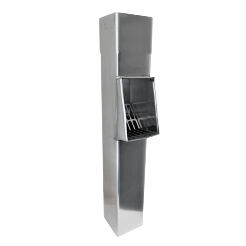 zinken bladvanger met schuifmof tbv vierkante buis - ZinkenRegenpijpen.nl