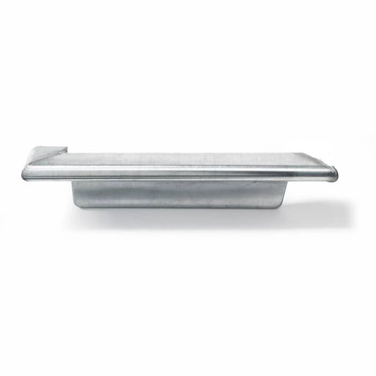 Zinken verstekkopschot met kraal – voor bakgoten B30, B37 en B44 - ZinkenRegenpijpen.nl